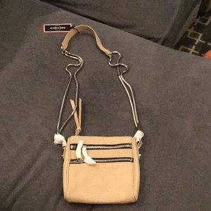 NTW Romy Gold cream/butter snakeskin crossbody bag